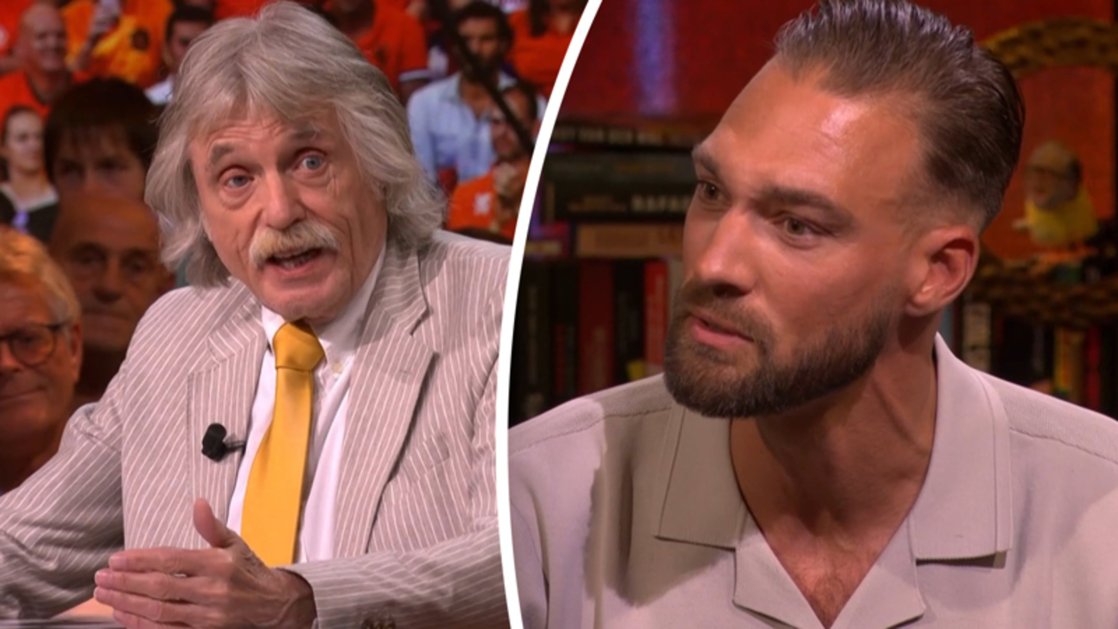 Johan Derksen in discussie met Kjeld Nuis: ‘Volgens mij werd er gevraagd wat ik ervan vond’