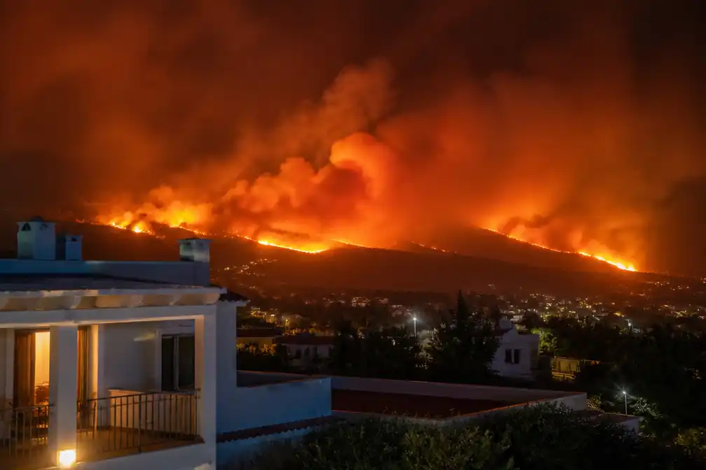 Griekse natuurbrand komt tot op 1 km van appartement huwelijksreizigers uit Apeldoorn