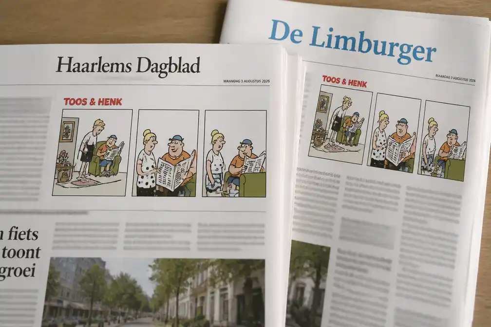 Cartoonist Paul Kusters publiceert 'Toos & Henk' op 3 augustus 2026