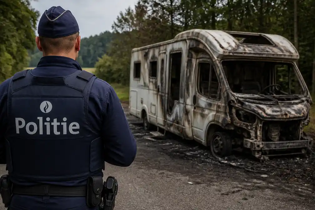Politie zoekt twee mannen na afpersing koppel en brand in mobilhome nabij La Roche-en-Ardenne