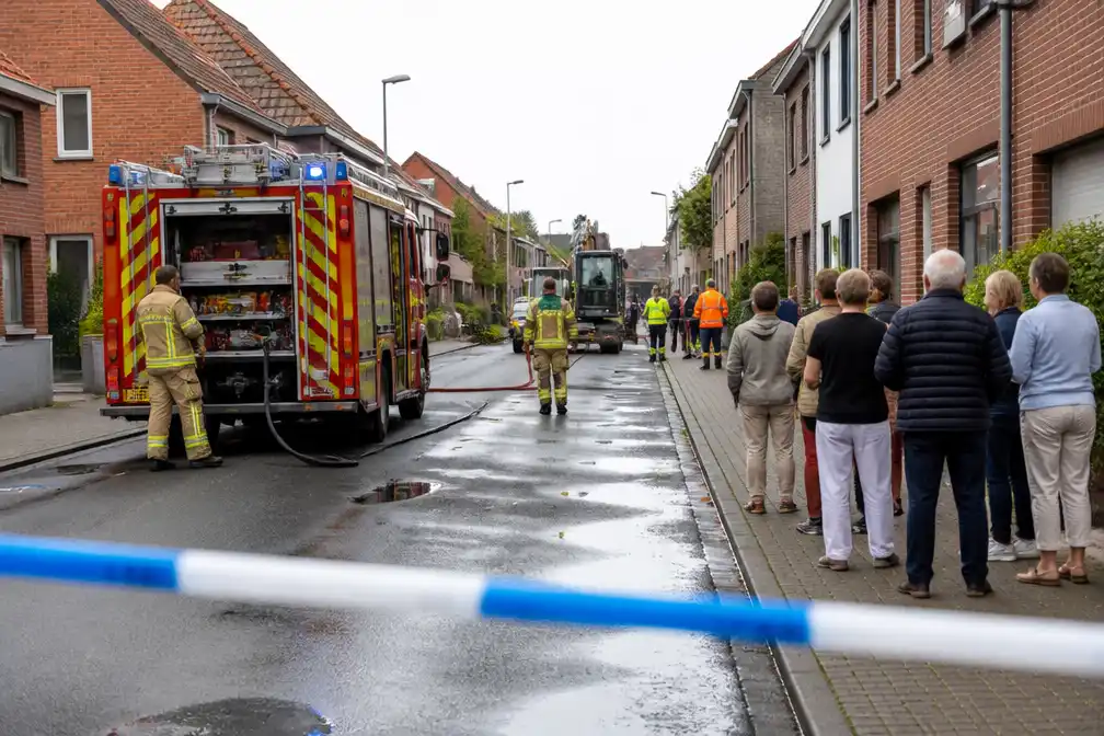 Tien woningen in Tielt geëvacueerd na gaslek door stoepwerken