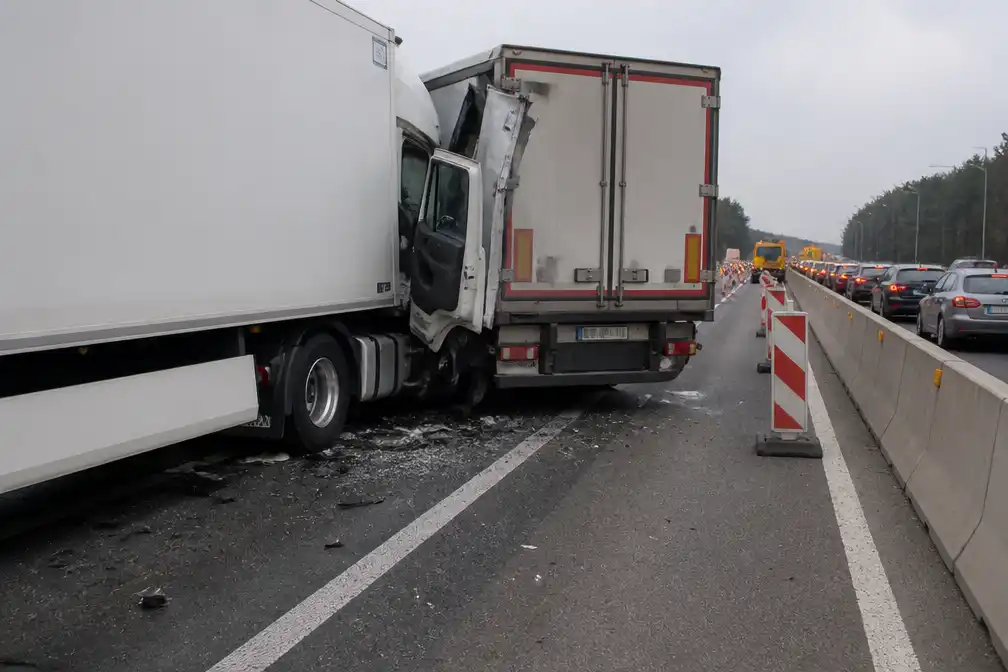 Twee vrachtwagens botsen op E19 in Mechelen-Noord, één gewonde