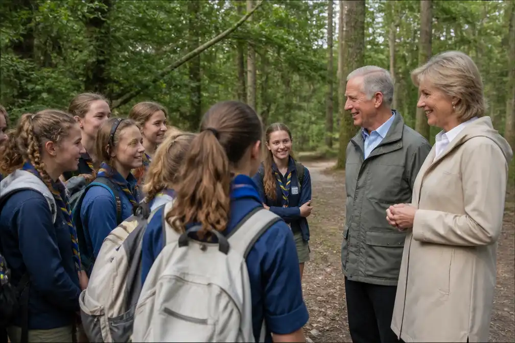 Hasseltse scoutsgidsen botsen op koning Filip en koningin Mathilde in Han-sur-Lesse