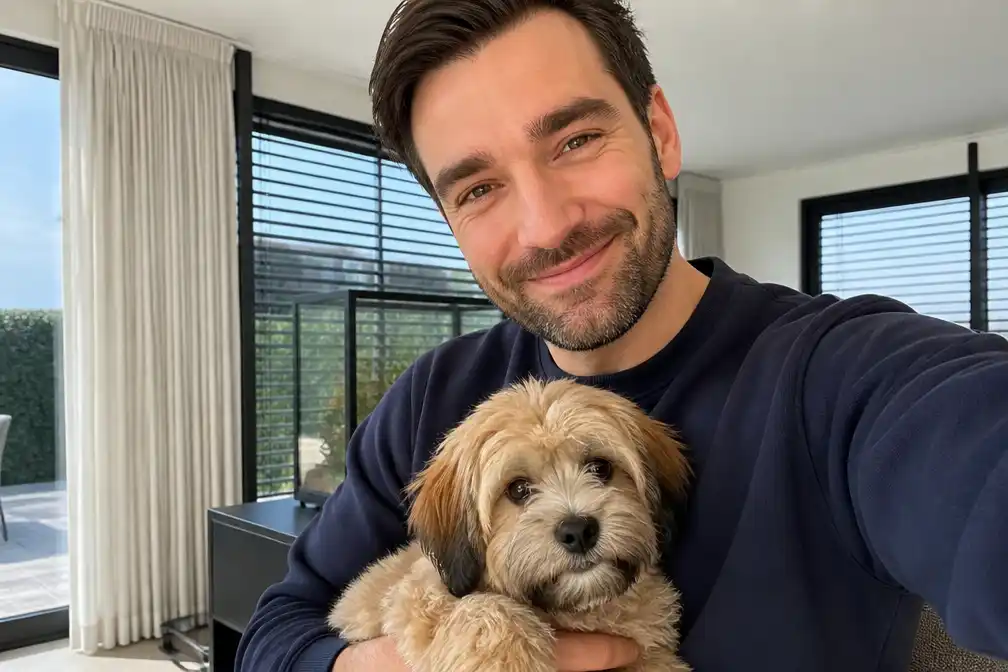 Belgische zanger Metejoor adopteert hond Fientje