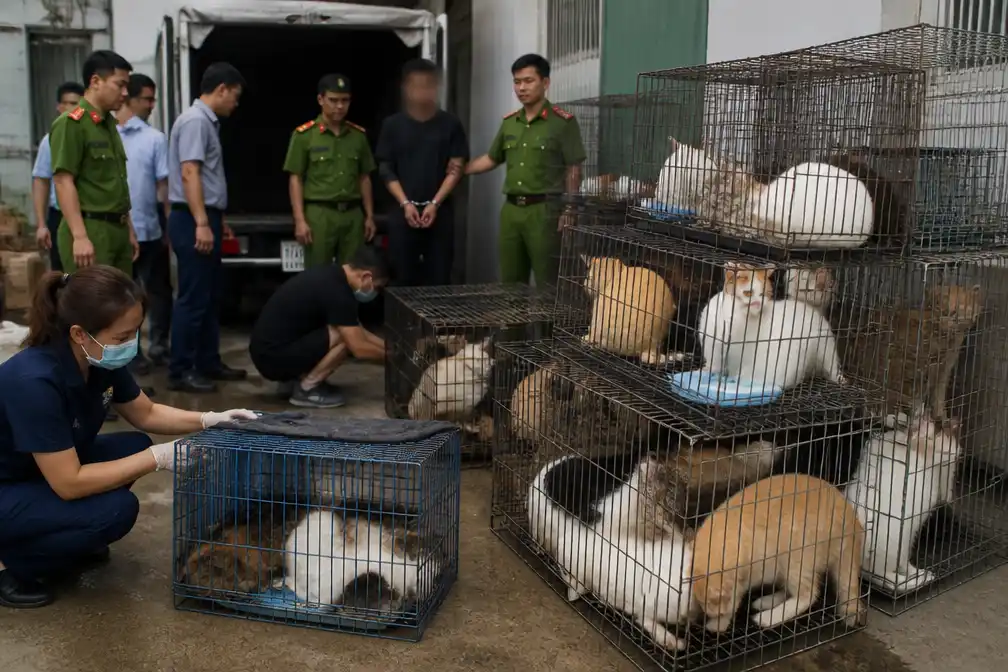 Vietnamese politie redt meer dan 400 gestolen katten, negen verdachten opgepakt