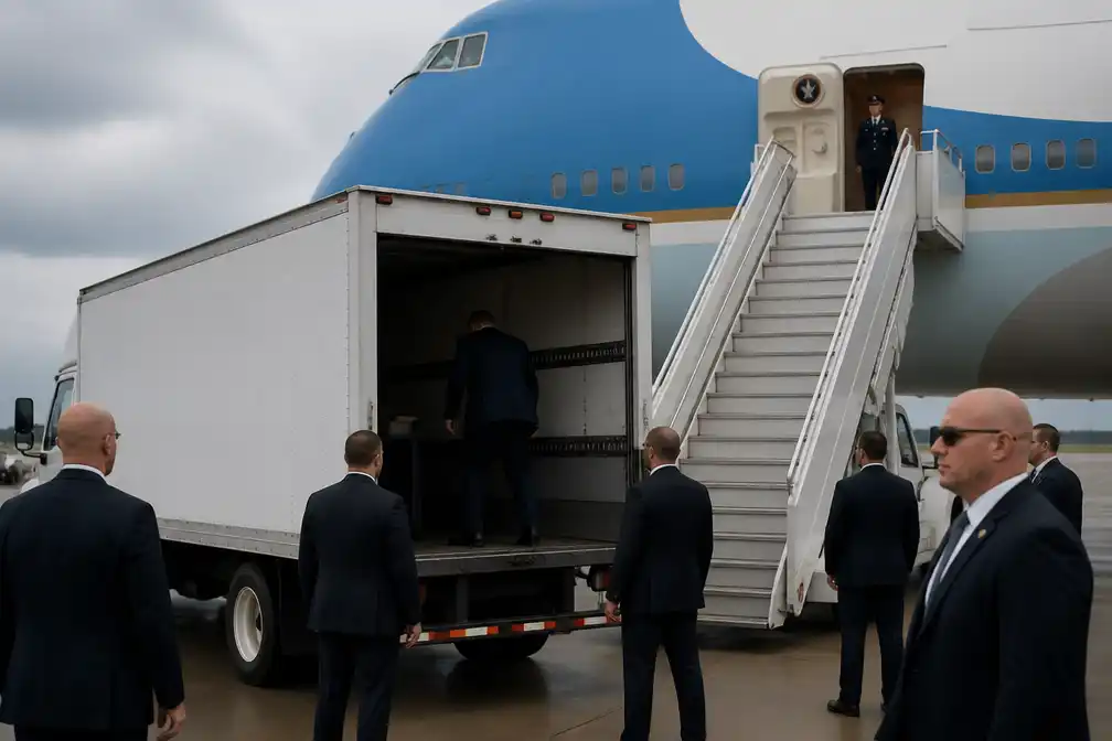 VS-media: Trump in caterwagen in het geheim van Air Force One gehaald om Iran-dreiging