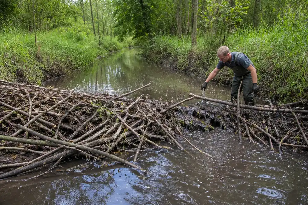 Waterschap De Dommel verwijdert beverdammen die Brabantse beken blokkeren