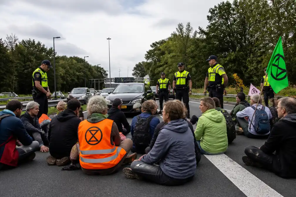 Extinction Rebellion blokkeert opnieuw toegang A12 in Den Haag