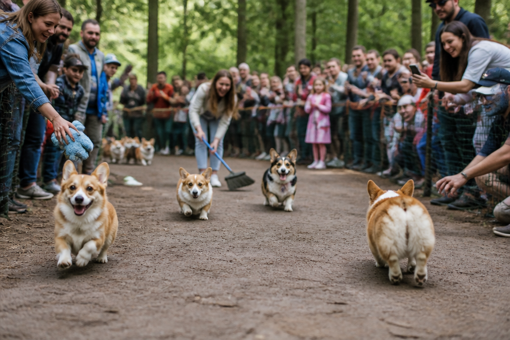 Jaarlijkse corgi-race in Vilnius trekt 100 honden, maar eigenwijze racers doen hun eigen ding