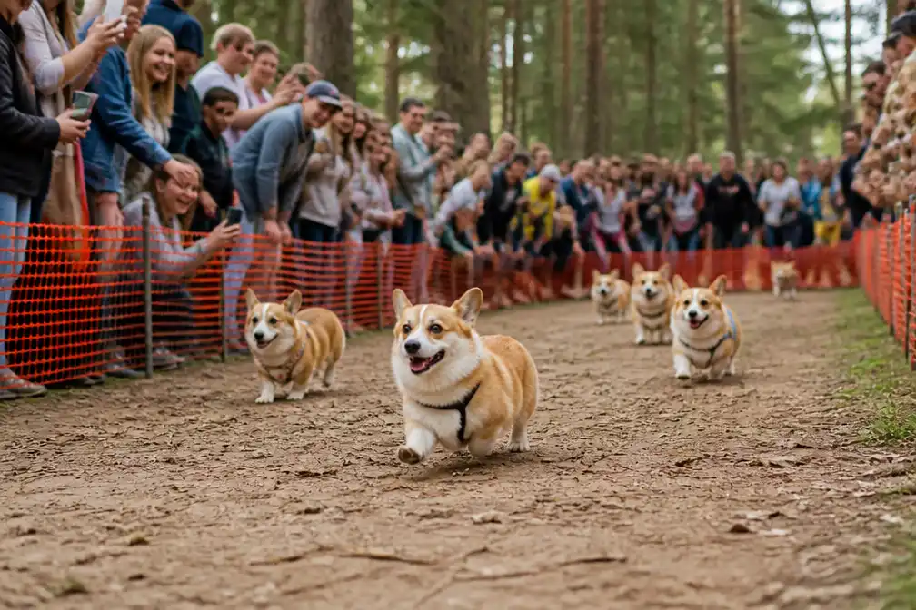 Jaarlijkse corgi-race in Vilnius trekt 100 honden, maar eigenwijze racers doen hun eigen ding