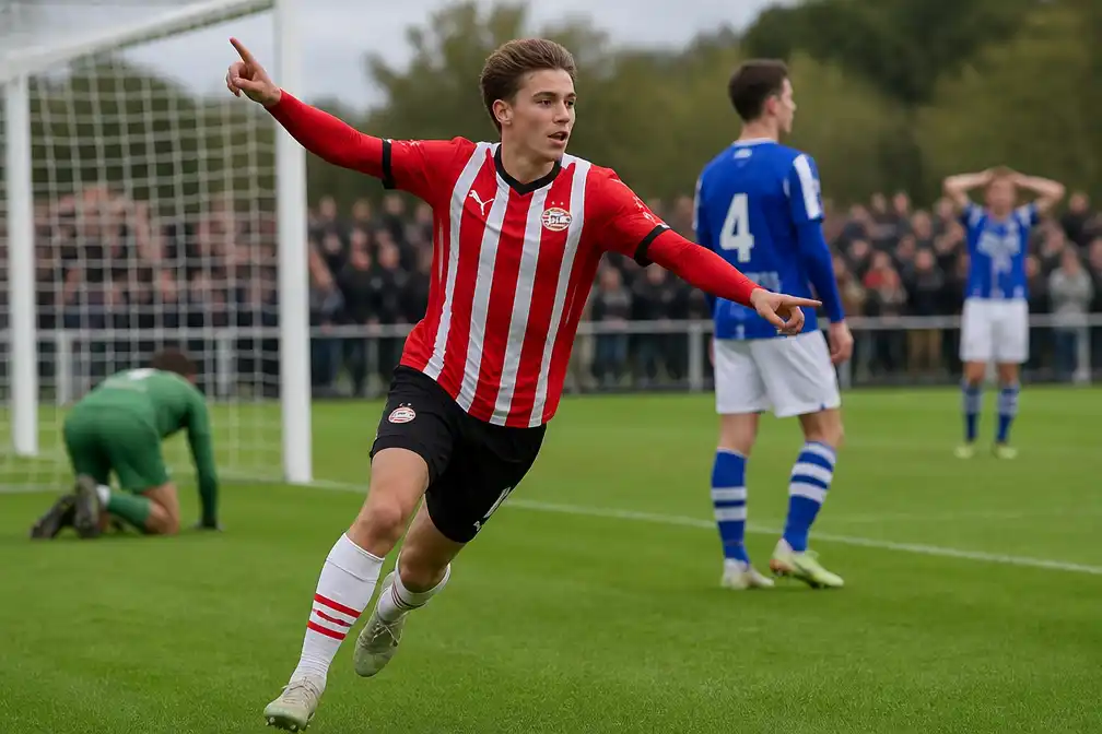 Liam van Nistelrooy (18) gaat viraal met goal in stijl van vader Ruud