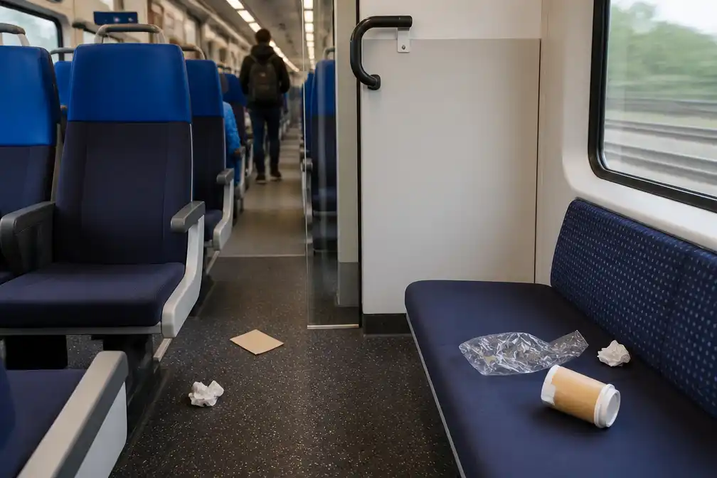 NS roept reizigers op afval mee te nemen uit trein tijdens staking schoonmakers