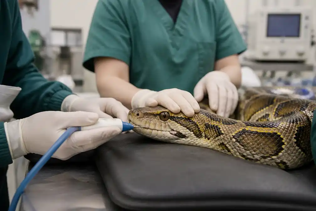 Python Jodie Foster eerste slang die elektrochemotherapie ondergaat