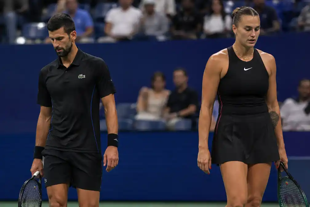 Djokovic en Sabalenka uitgeschakeld in gemengd dubbelspel US Open
