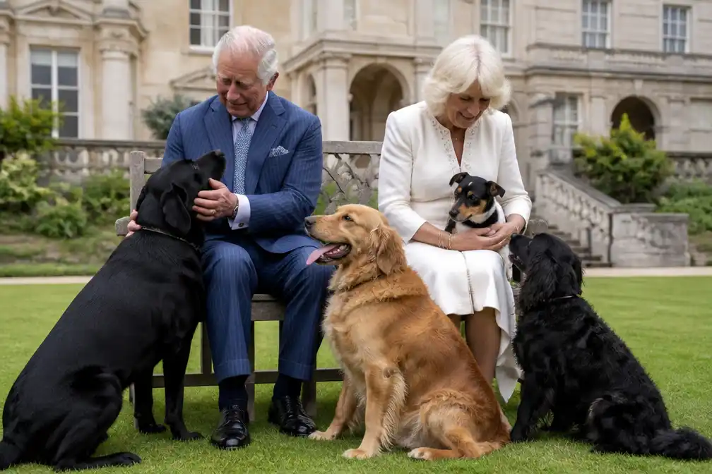 Brits hof eert honden op Internationale Hondendag met video van Charles en Camilla