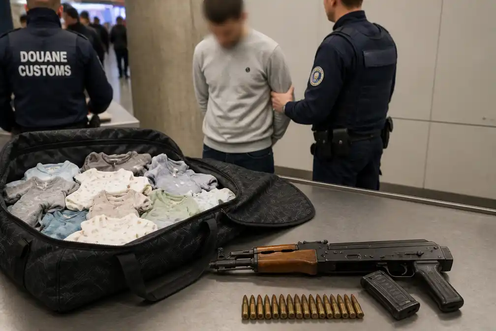 Douaniers arresteren twintiger in Brussel-Zuid met geladen kalasjnikov in babykleertjes