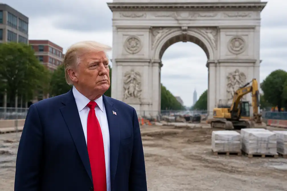 Bouw triomfboog Trump in Washington start binnen twee weken