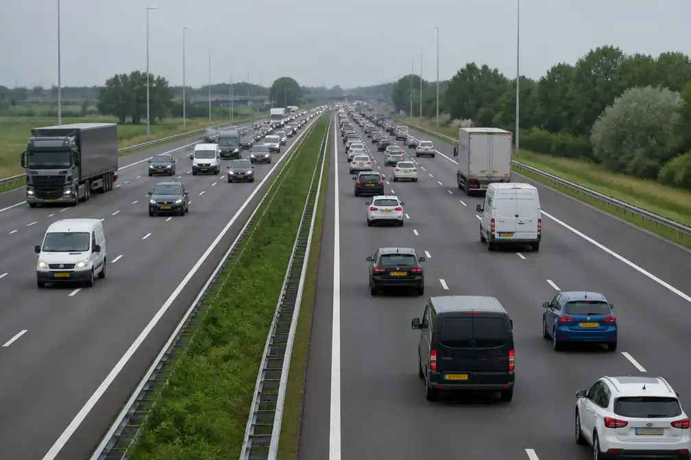 CO2-uitstoot wegverkeer licht gedaald in 2025, meldt CBS