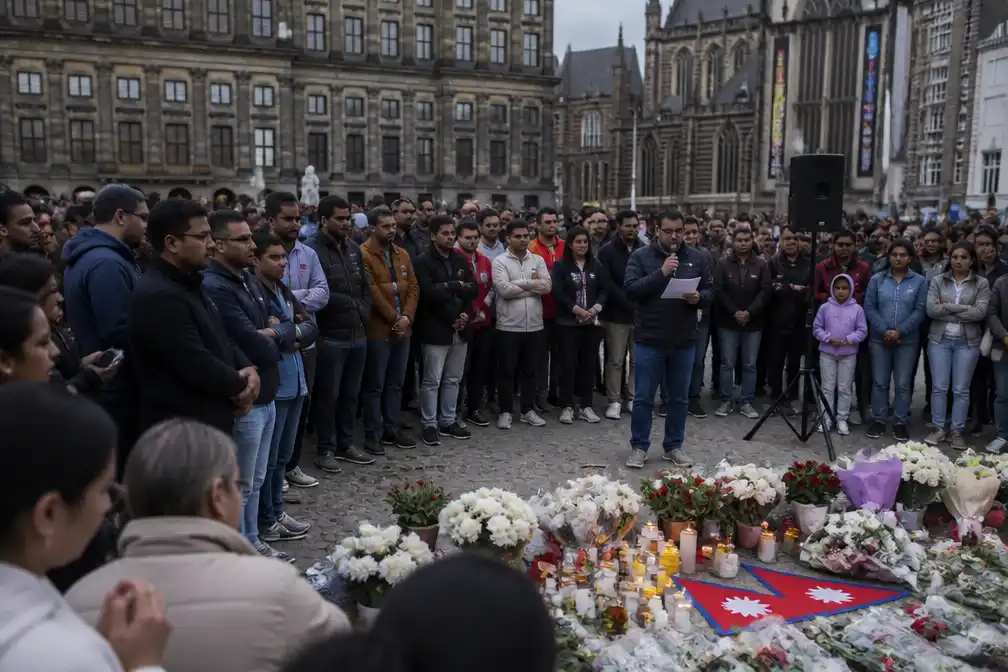 Slachtoffers ramp Nepal herdacht op Dam in Amsterdam
