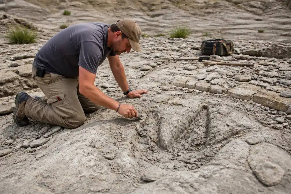 Leraar vindt in South Dakota mogelijk eerste voetsporen van wandelende T. rex