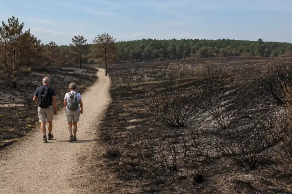 Natuurgebied Boschhuizerbergen bij Venray weer open na grote brand