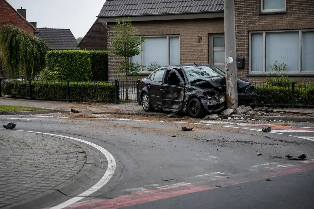 Bestuurder (29) in levensgevaar na vlucht over rotonde in Dadizele