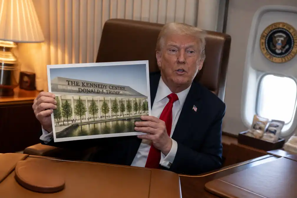 Trump sluit Kennedy Center en dreigt met permanente sluiting om naam op gevel