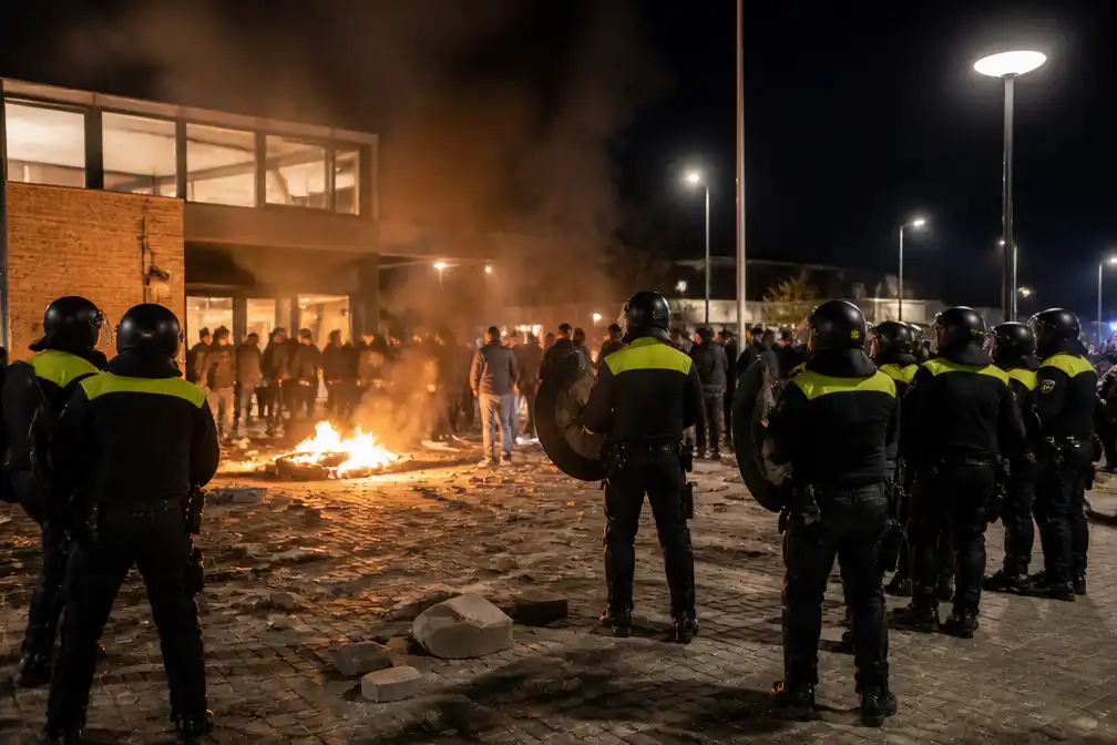 Protest tegen azc in Opheusden loopt uit de hand: raadsleden opgesloten, tien aanhoudingen
