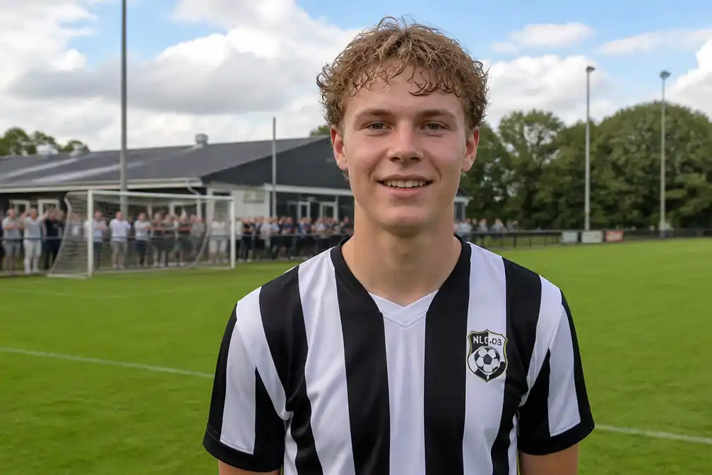 Pim van Kilsdonk (17) scoort vanaf aftrap voor NLC'03, mogelijk amateurrecord