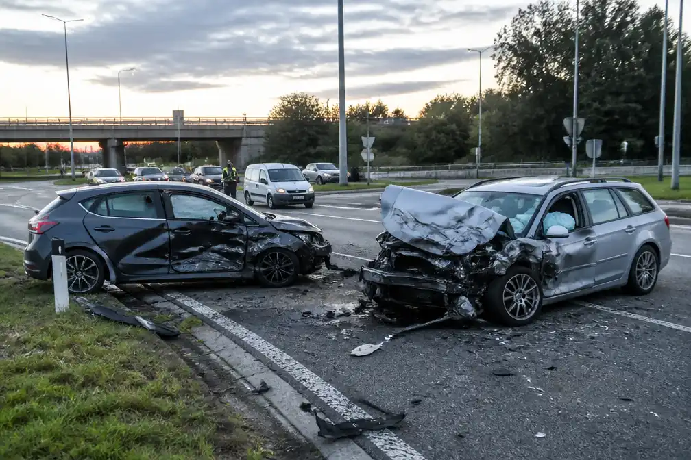 Twee wagens total loss bij zware botsing op N41 aan E17-afrit in Sint-Niklaas