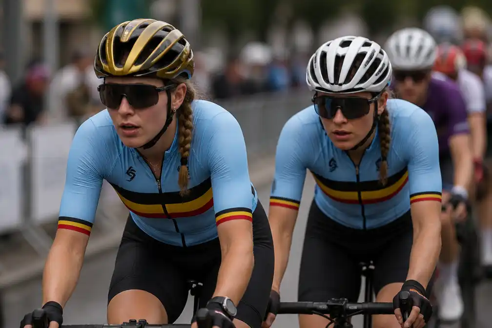 Fleur Moors en Lore De Schepper jagen regenboogtrui in Montreal