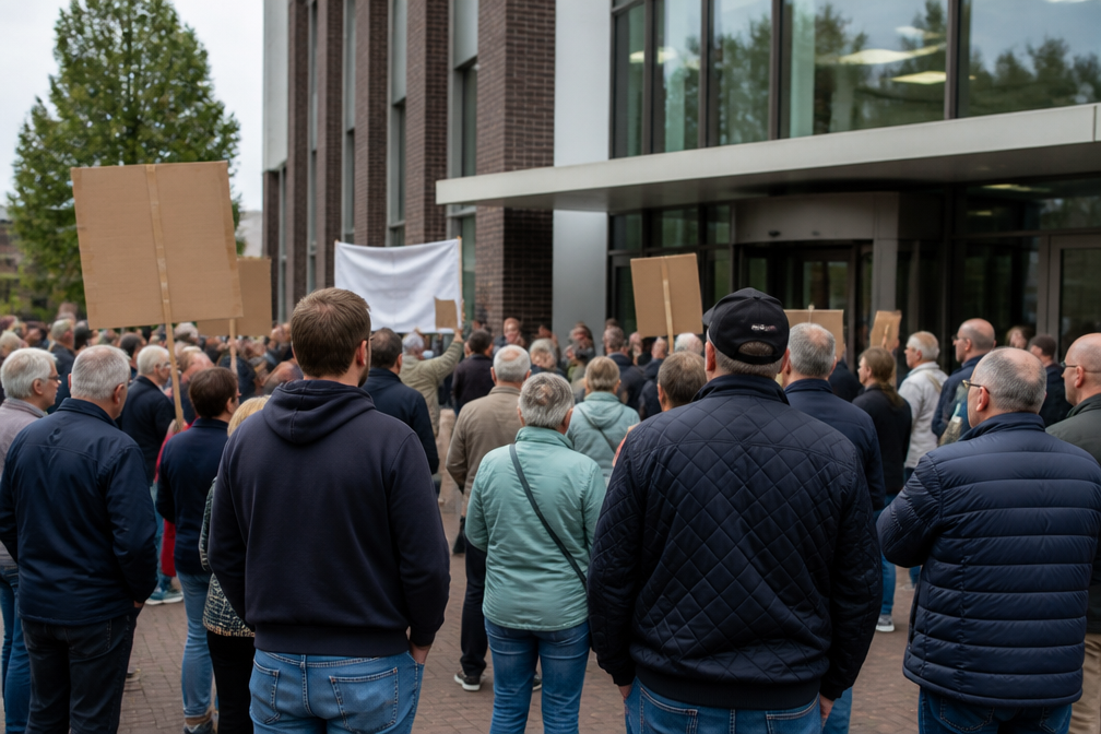 Tientallen mensen protesteren in Terneuzen tegen azc voor 200 asielzoekers