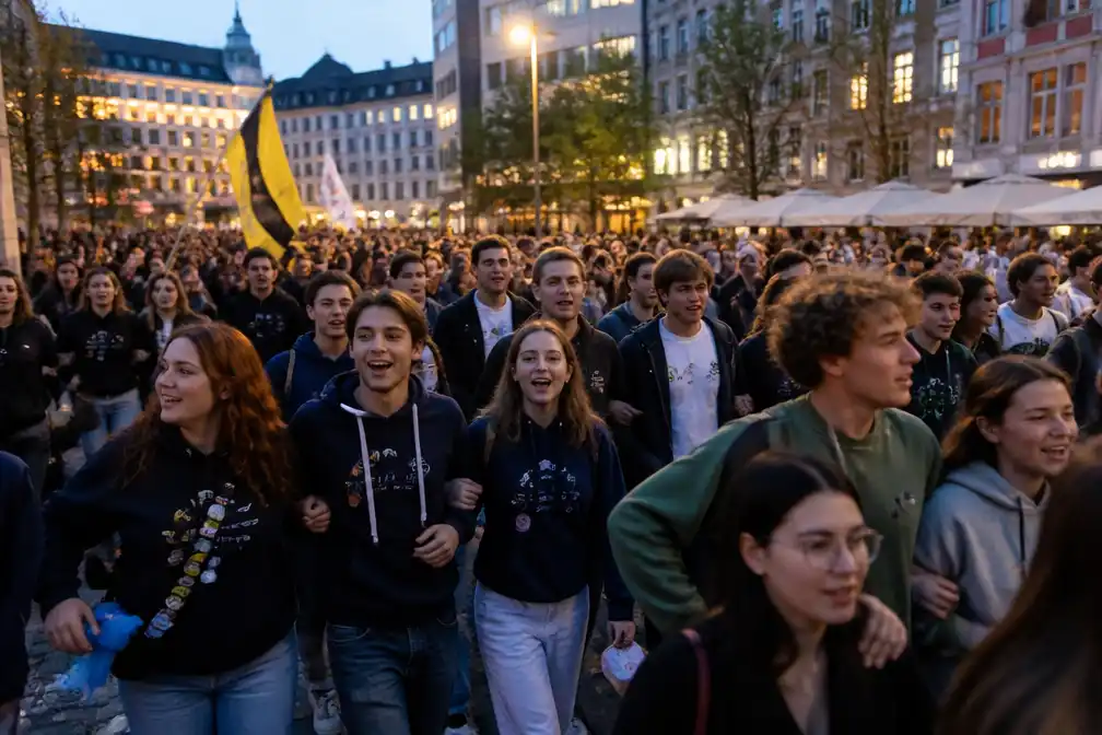 Duizenden studenten openen academiejaar in Leuven met eerste wandelende cantus
