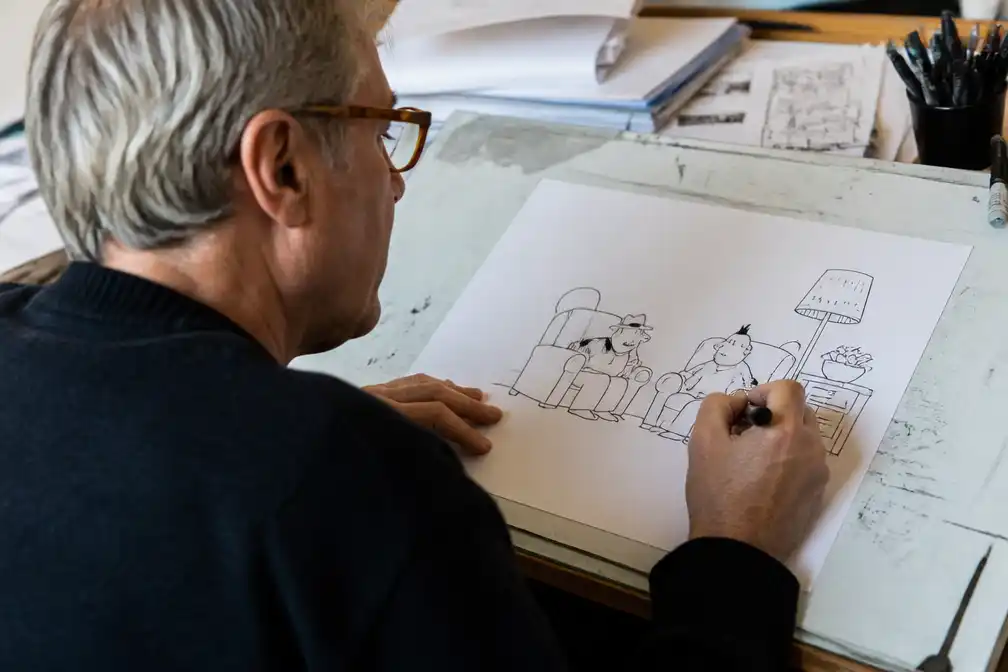 Cartoon Toos en Henk van Paul Kusters op 29 september 2026 in De Limburger en Haarlems Dagblad