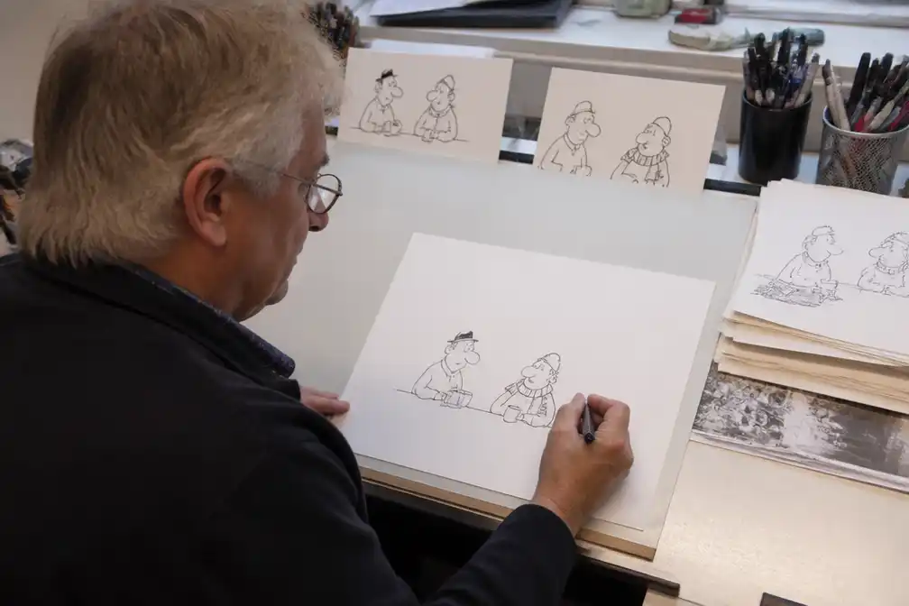 Paul Kusters publiceert cartoon Toos en Henk op 1 oktober 2026