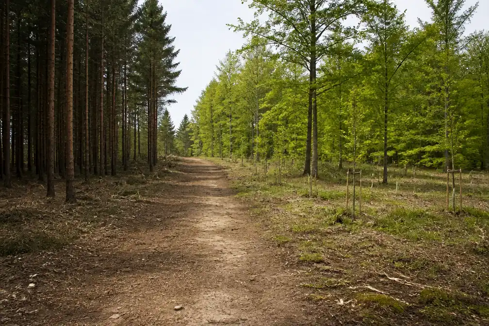 Naaldbomen maken plaats voor loofbomen om natuurbranden te remmen