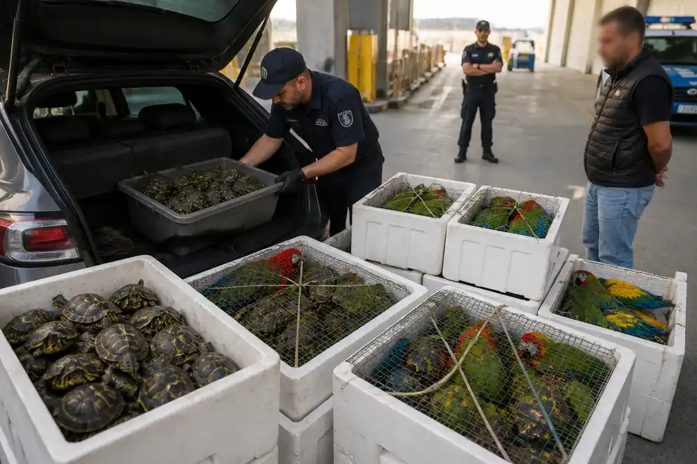 Italiaanse politie vindt 377 exotische dieren in auto op weg naar Malta