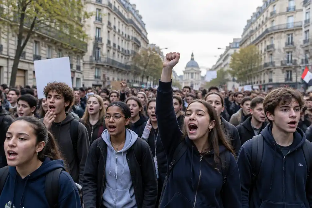 Duizenden lopen onderwijsmars in Parijs uit solidariteit met schoolprotesten