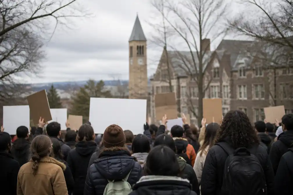 Protesten bij Cornell University om aanpak van verkrachtingszaak uit 2024