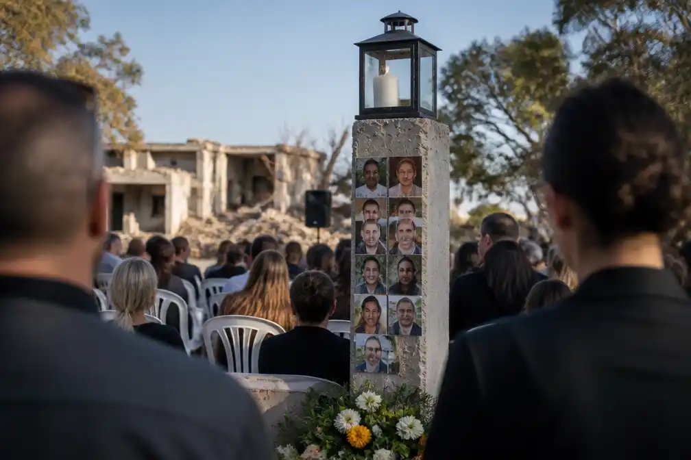 Herdenking in Kfar Aza, drie jaar na de Hamas-aanval van 7 oktober