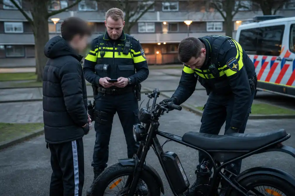 Politie Groningen houdt 14-jarige op fatbike aan met mes en drugs