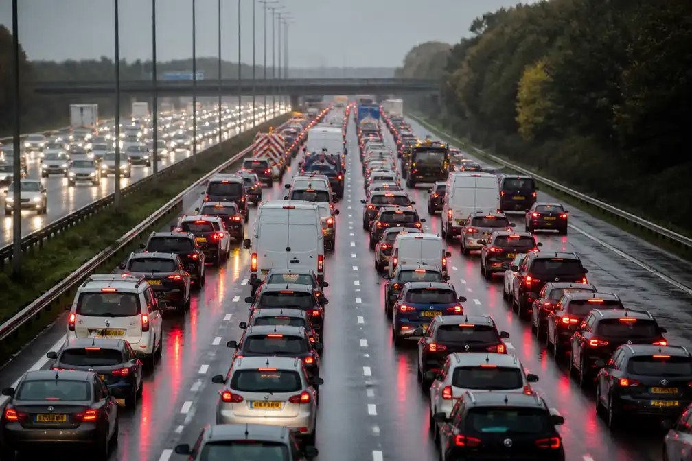 451 kilometer file in Nederland door herfstbuien en ongelukken in ochtendspits