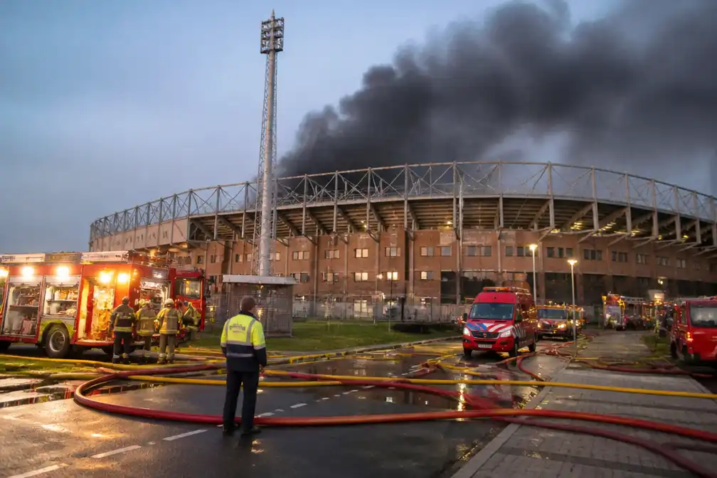 Brand in kruipruimte van Olympisch Stadion in Amsterdam
