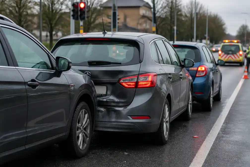 Kop-staartaanrijding met drie wagens op N16 in Temse: bestuurder lichtgewond