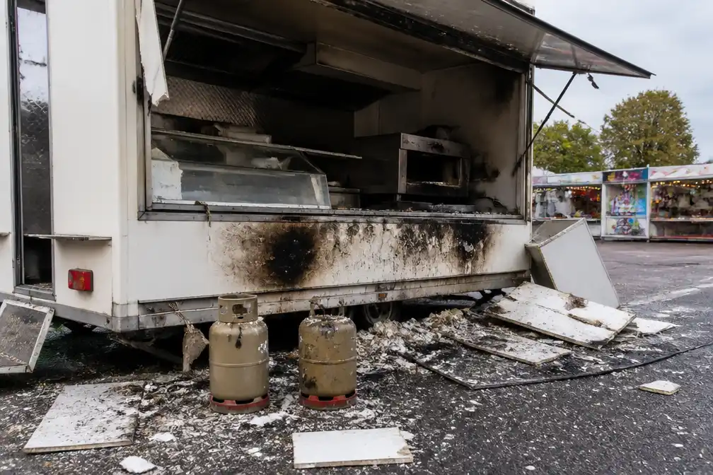 Twee gasflessen ontploffen in eetkraam op jaarmarkt in Zellik, geen gewonden