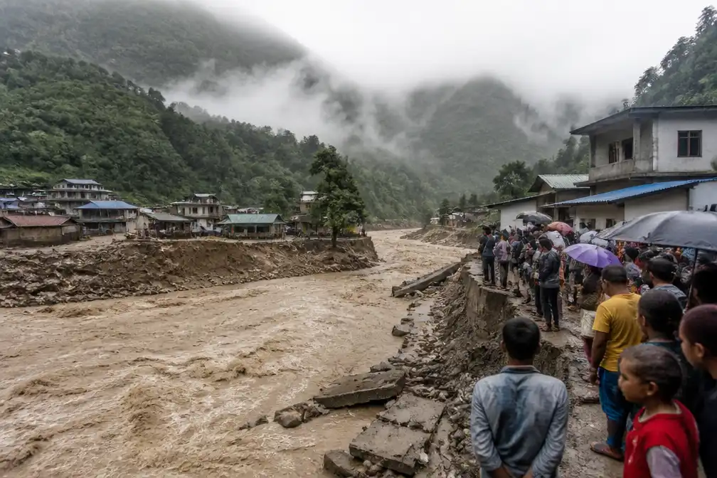 Nieuwe overstroming richt grote schade aan in Nepal, autoriteiten roepen bewoners op te evacueren