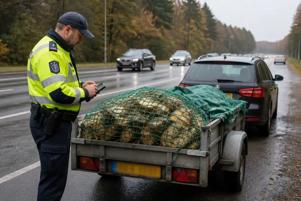 Meer boetes voor onveilige lading op aanhangers in oktober