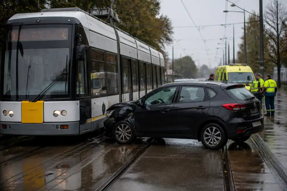 Tram botst met wagen op Noorderlaan in Antwerpen: bestuurder gewond