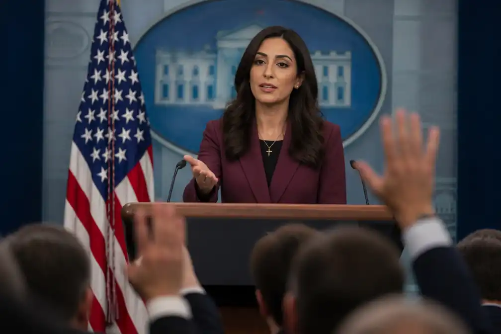 Nieuwe Witte Huis-woordvoerster Katie Zacharia verwart echtgenoot met Trump