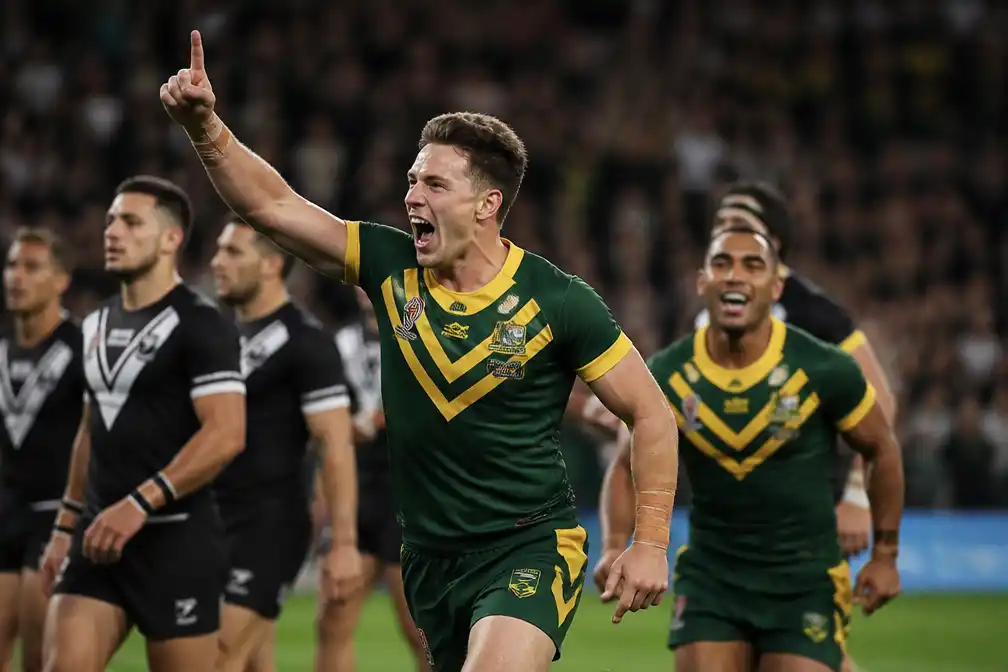 Australië wint na inhaalrace van Nieuw-Zeeland in openingsduel WK rugby league